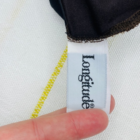 Vintage Longitude Brown and Gold Rhinestone One Piece Swimsuit Womens 8 Resort - Picture 10 of 11